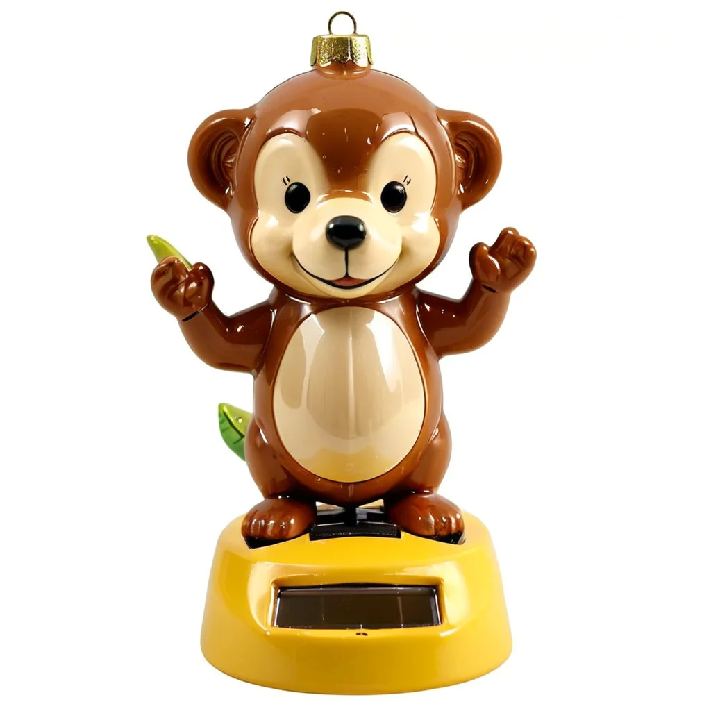 Custom Solar Powered Sunlight Energy Creative Car Decoration Halloween Cartoon ABS Monkey Animal Shape Dancing Figure Toys