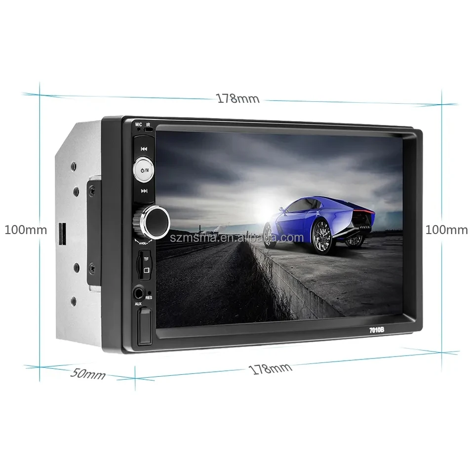 7" 2 DIN Car MP5 Player With Bluetooth, Touchscreen Stereo, Radio & Backup Camera Support
