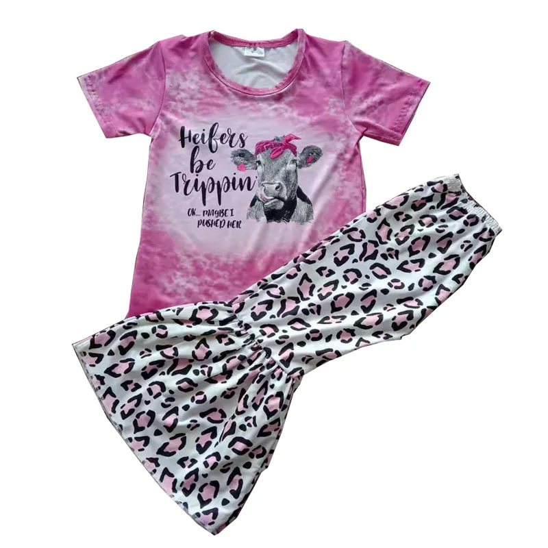 Las Chicas Populares Boutique Ropa Linda Camiseta Raglán Con Bell  Pantalones Vaca Y Patrón De Leopardo Niños Ropa Al Por Mayor - Buy Las  Niñas Boutique De Ropa,Lindo Camiseta Raglán Con Bell