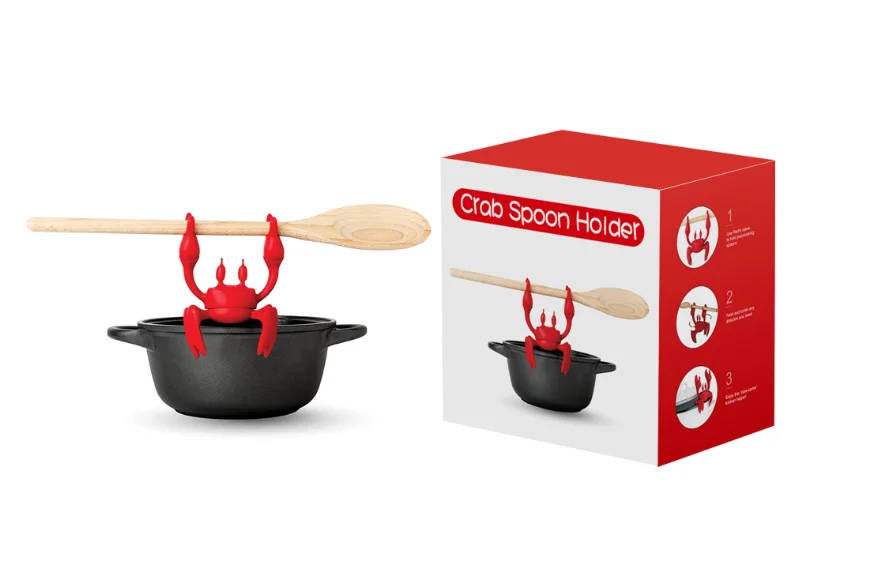 Red Crab Silicone Spoon Rest and Steam Releaser