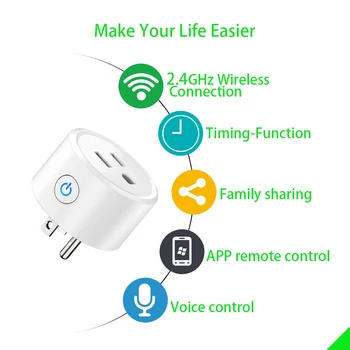 Smart Life US Zigbee Amazon Tuya Google Alexa Electric Wifi Smart Plug Sockets