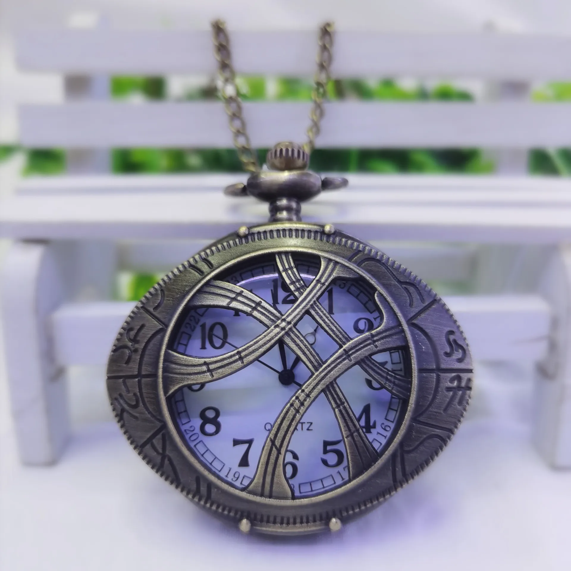 Винтажные бронзовые круглые кварцевые карманные