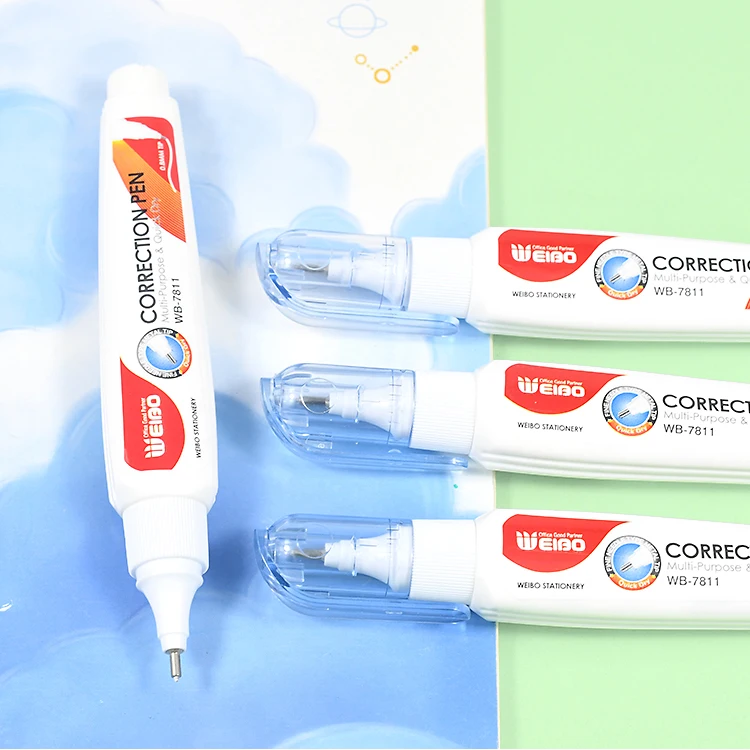 Weibo Correction Fluid Stationery Used to Modify Incorrect Student School Supplies Quick Drying Smooth Correction Pen Wholesale