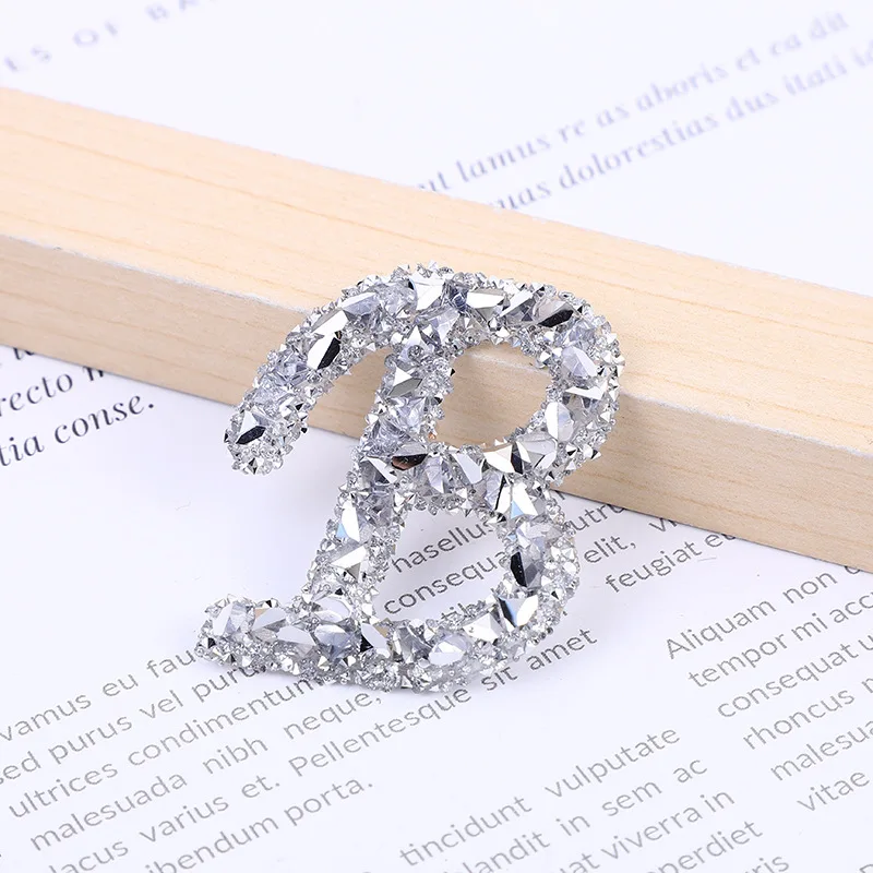 Free sample Luxury rhinestone logo patch applique designer patches famous brands stickers