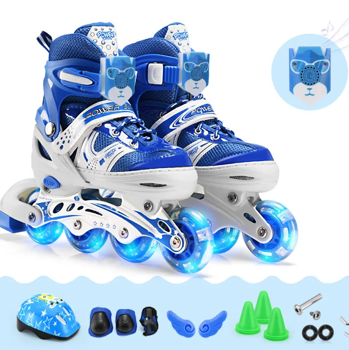 High Quality Kids Skate Shoes Flashing Skate Shoes Set Adjustable Inline Roller Skate Shoes