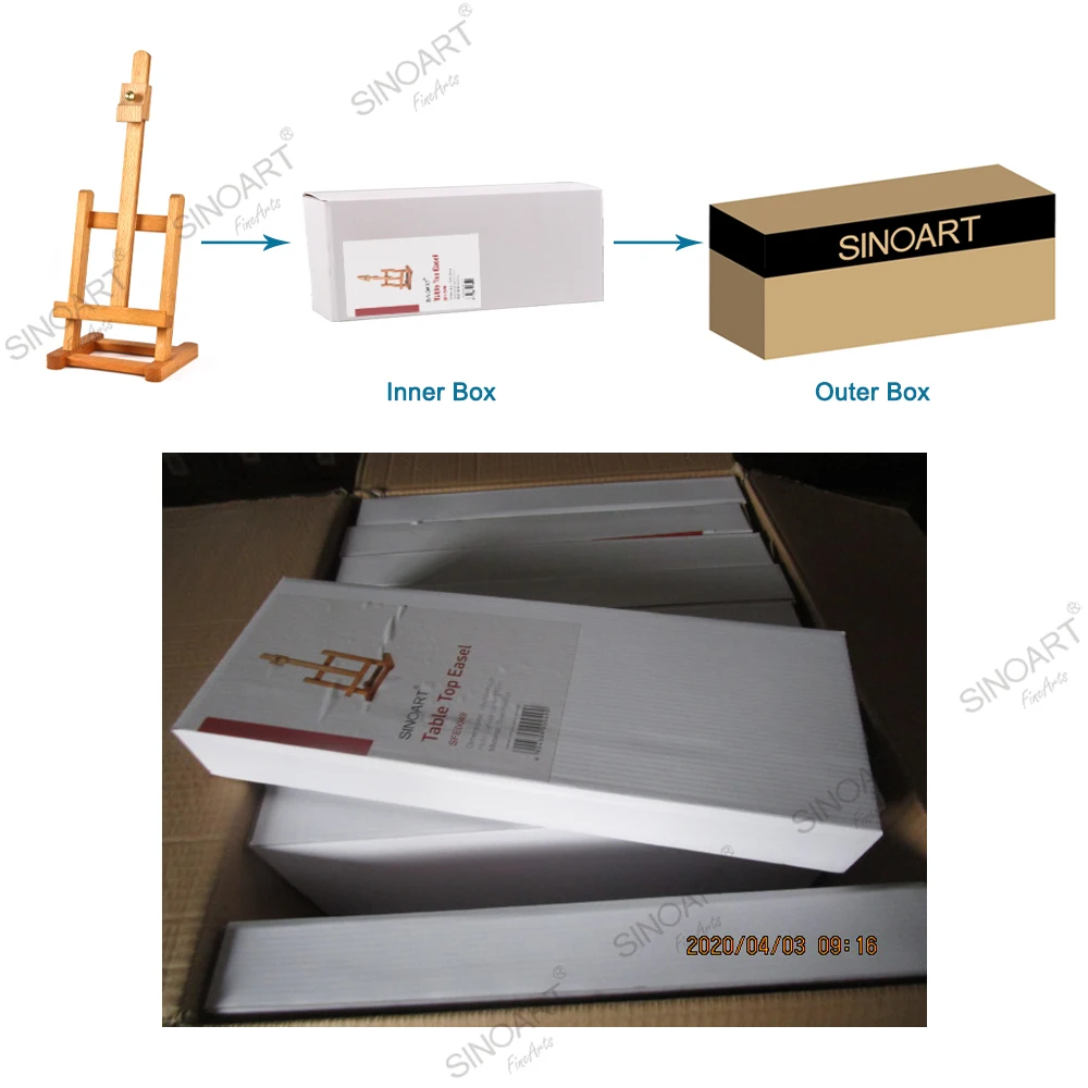 Sinoart Beech Wooden Mini Easel Table Top Easels Wholesale Mini Wooden