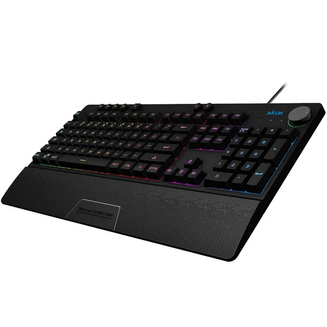 AIKUN GX650 Wired Gaming Keyboard-Full Size/LED Backlit/Spill-Resistant Design/Multimedia Keys/Quiet USB Membrane Keyboards