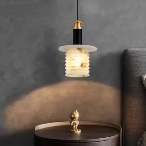JACKSUN Spanish Natural Marble Bedroom Headboard Pendant Light Modern Minimalist Dining Bar Counter Small Pendant Light
