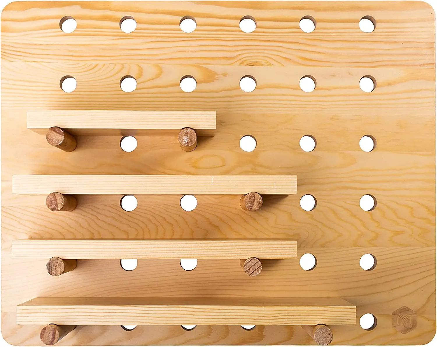 Wooden Pegboard Modular Display Organization Storage Wall Hooks Shelf