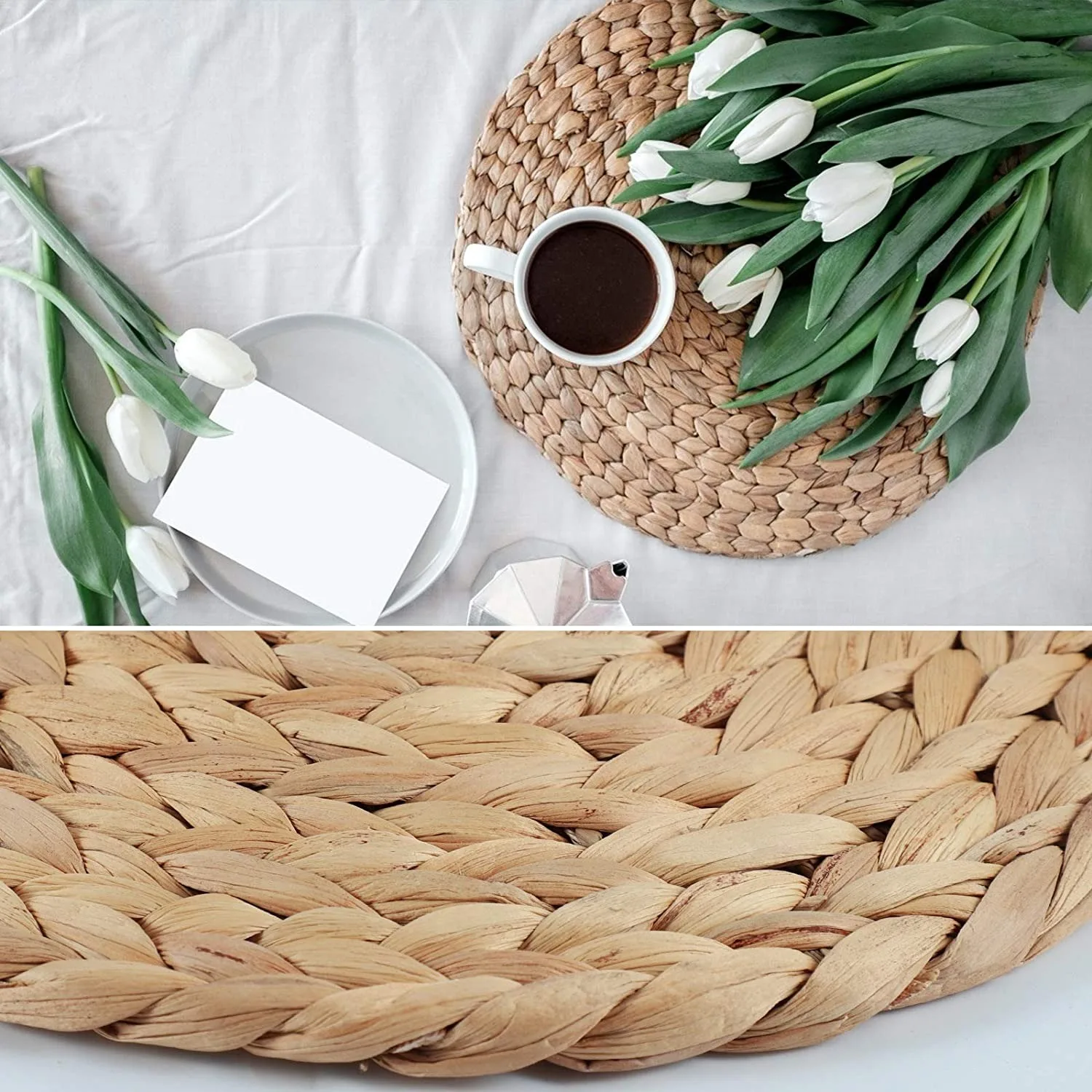 Wholesale Natural Round Woven Placemats Wicker Seagrass Placemat Rattan