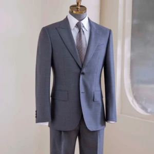 Haute Couture Men's Bespoke Wedding Suit 100% Wool High Quality 120-150 Super British Fabric Single Breasted Pant Coat Design