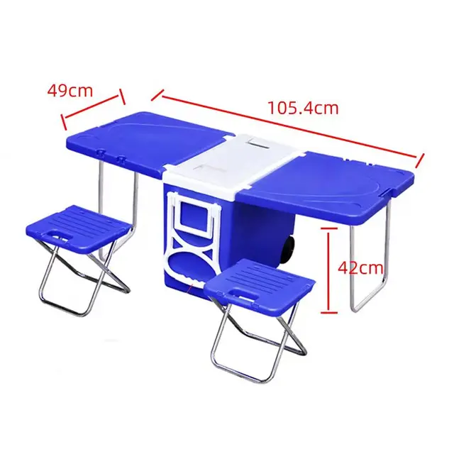 Wholesale Outdoor Waterproof Beach Camping Cooler Box Ice Chest With Table And Chair
