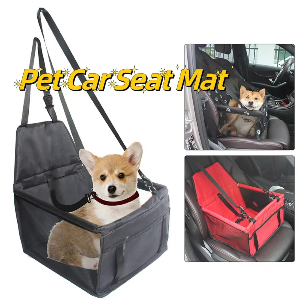 product portable dog cat pet car seat cover mat seat covers car carrier with clip in belt and mesh window dog carriers  travel products-46