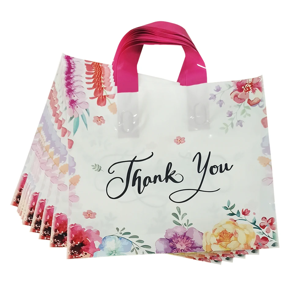 Thank You 5 Line Buff Blue Print Shopping Bags – ANS Plastics Corp.