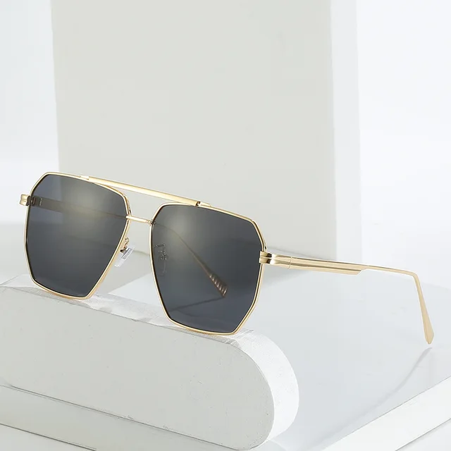 GWTNN Oversized Sun Glasses UV400 Protection Polarized Sunglasses Women's Polygon Sunglasses Metal Frame Men's Shades