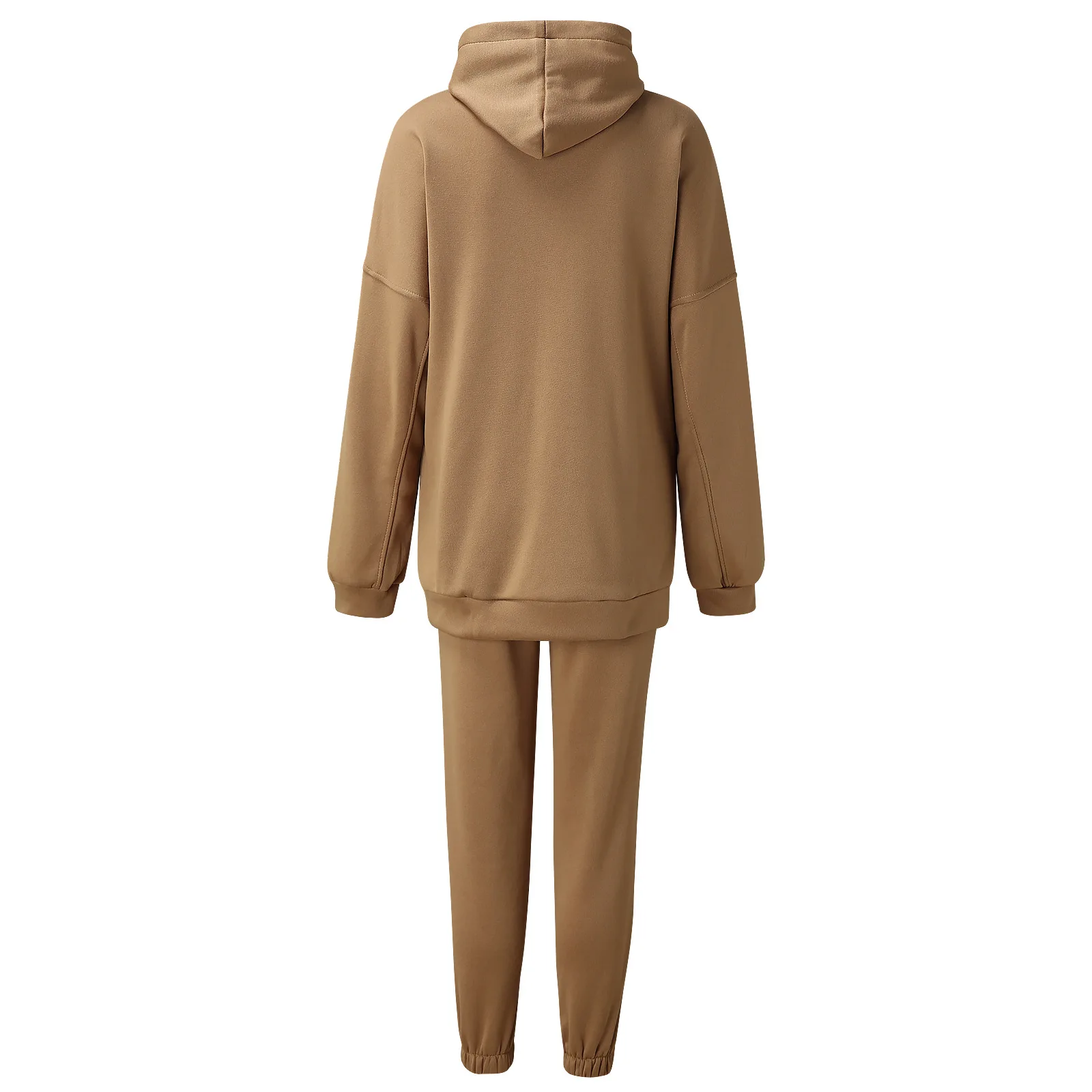 Custom Women's Solid Color Casual Two Piece Outfit 100% cotton Loose Short Hoodies