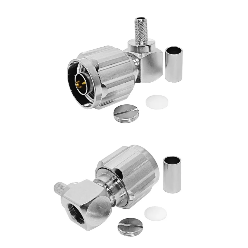 50ohm Rf Coaxial N Type Male Plug Right Angle Crimp Connector for RG142 RG223 Coaxial Cable
