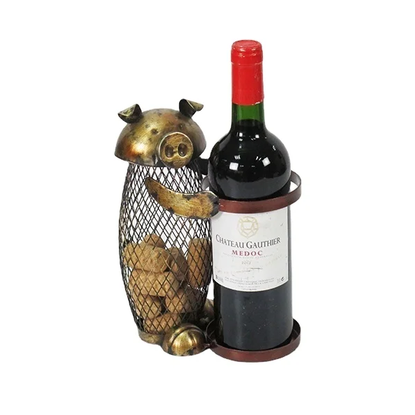 New Metal Pig Animal Bottle Holder Decorative Wine Bottle Holder Buy