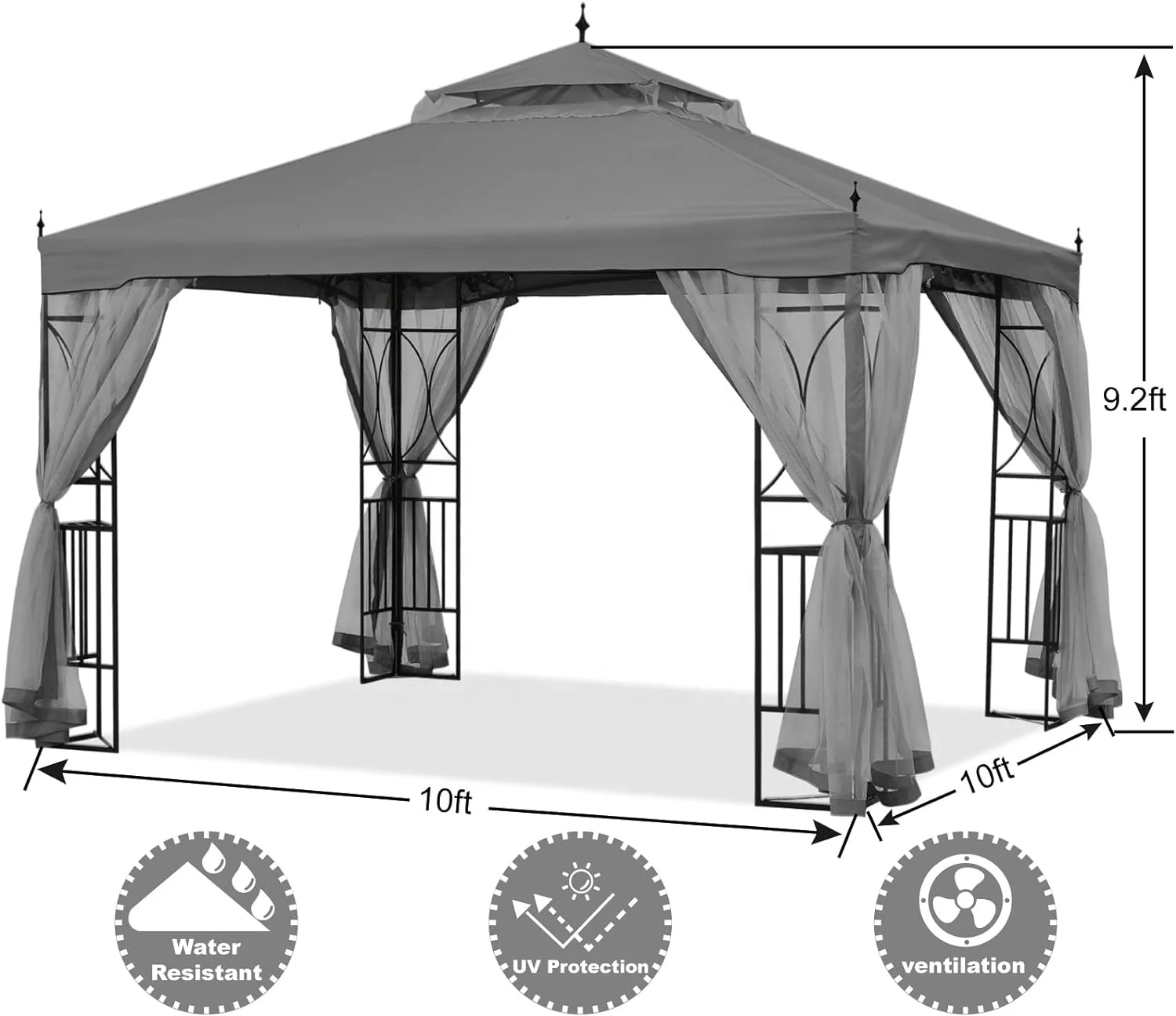 Abccanopy Tuinpaviljoen Paviljoen Partytent Gazebo Mesh Zijwanden ...