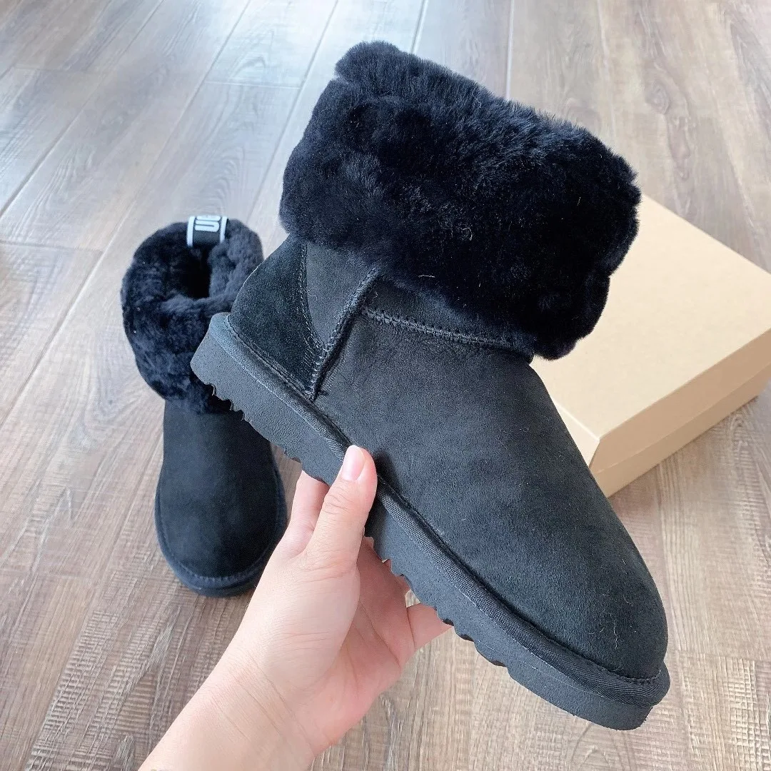 Women's Fluff Mini Quilted Boot Real Australian Wool Winter Warm Snow