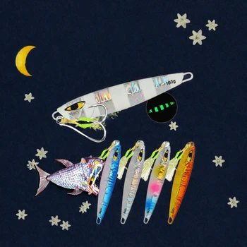 Palmer 30g Shore Casting Glow Jigging Lure Luminous Slow Pitch Saltwater Metal Fishing Jigs Printed Swivel Hook – Metal Jig – view 4