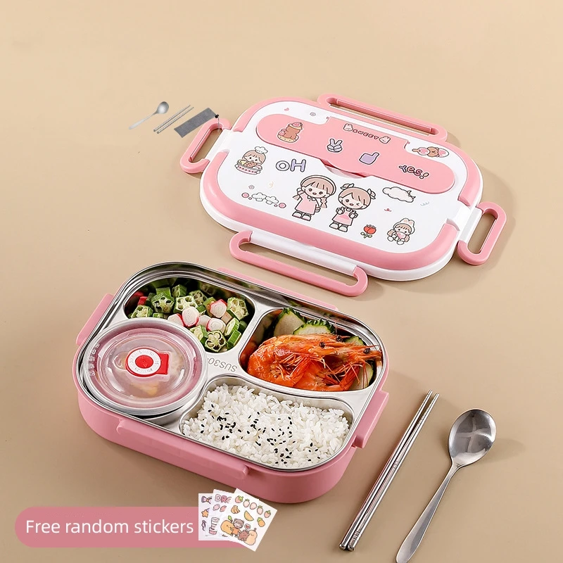 C22 Лидер продаж Прекрасный 304 из нержавеющей стали детский Ланч-бокс «DIY» Портативный Ланч-бокс «DIY» удобный герметичный школьный бокс для бенто