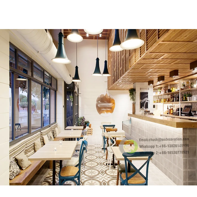 Modern Coffee Shop Counter Design Dessert Bar Counter Wooden Bakery ...