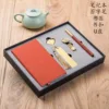 Juego de 5 piezas Gengdu: cuaderno, bolígrafo de sándalo, marcapáginas y sujetalibros.