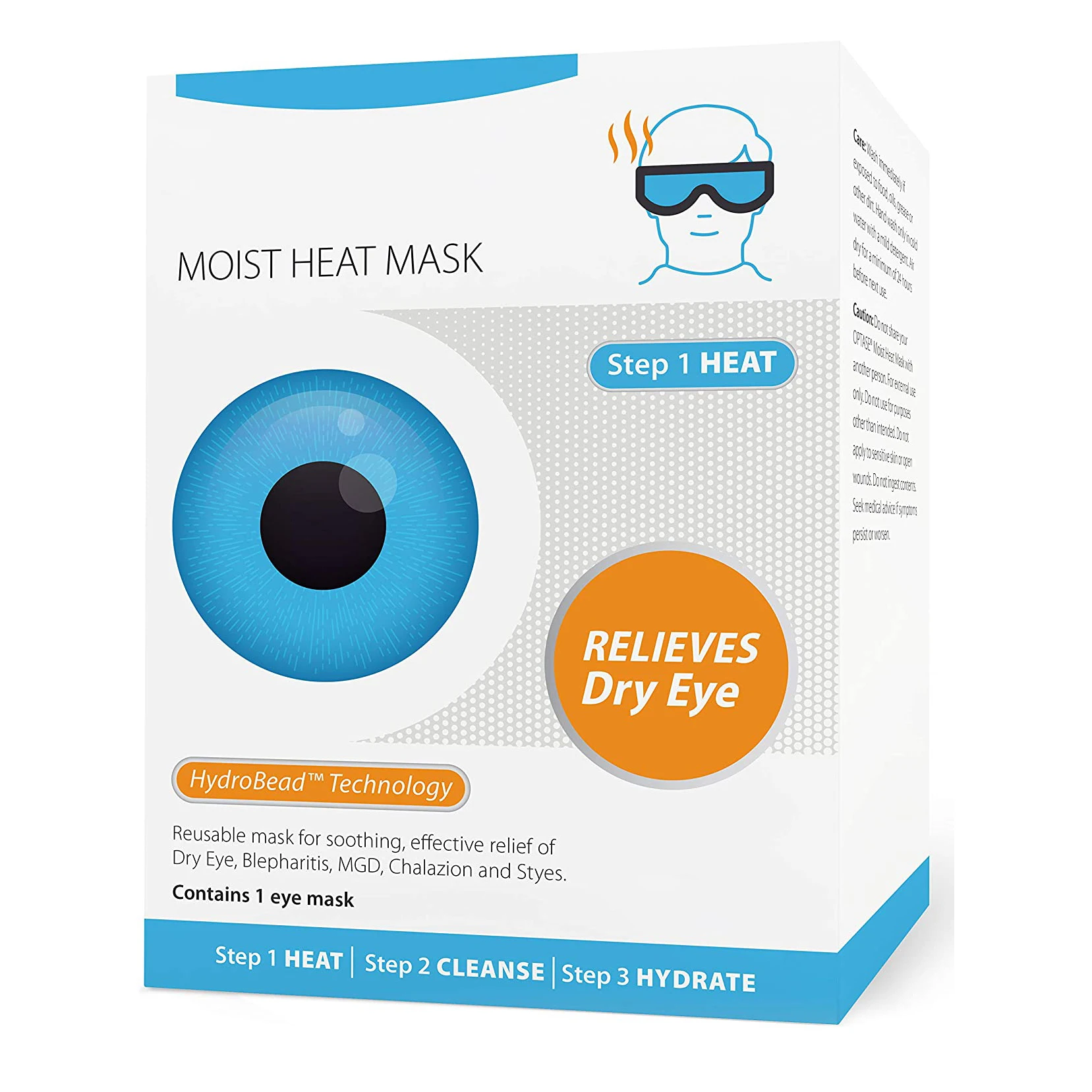 Optase Moist Heat Eye Mask For Dry Eyes With Hydrobead Technology