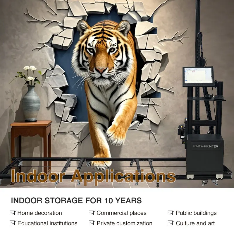 Faith Background DX7 DX10 3d Uv Wall Painting Machine Robot Automatic Panel 3d Vertical Mural Wall Printing Machine Wall Printer