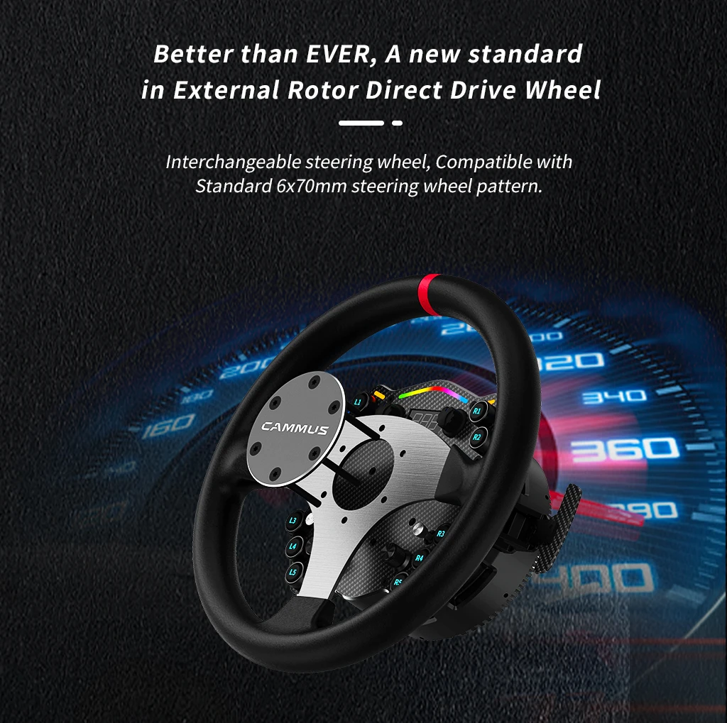 Cammus C12 Direct Drive Base Simulator Gaming Steering Wheel Racing ...