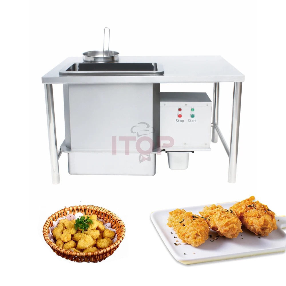 Chicken Breading Table Powder Machine Catering Equipment Breading Stainless Steel Chicken Wrapping Powder Table