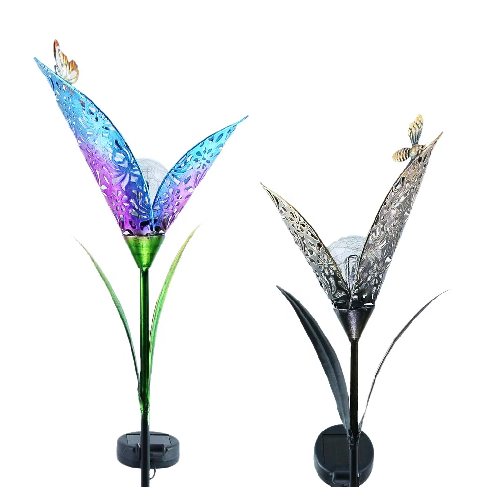 Solar Lights Waterproof Flowers Led Glass Lights