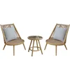 2[Rattan Chairs]+1[Ceramic Tile Coffee Table]Natur