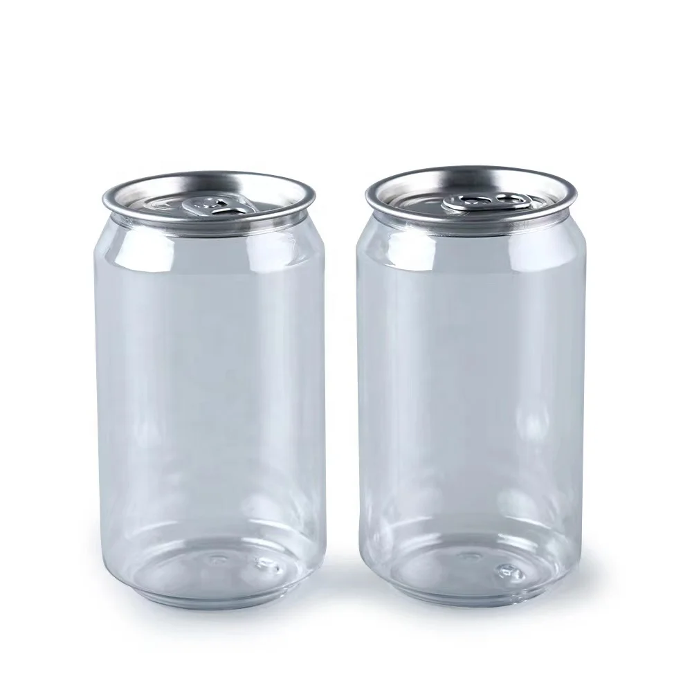 PET Can Transparent Plastic Easy Open End of Aluminum Empty Cans Food Grade Pet Plastic Pop Can for Cake