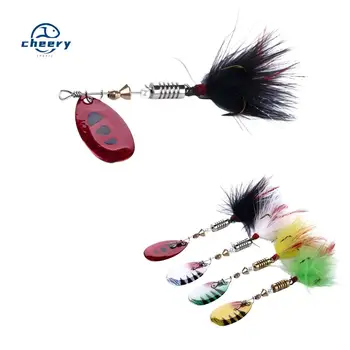 CHEERY Wholesale 70mm Metal Spoon Spinner Bait 5.5g Ocean Boat Fishing Lure with Feather Hook for River Lake and Stream – Metal Jig – view 2