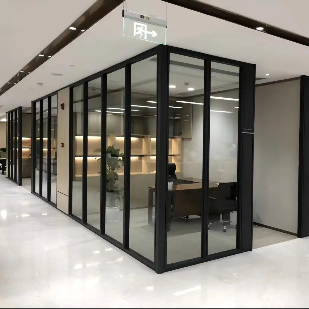 Best Price Complete in Specifications Aluminium Frame Office Fireproof Glass Wall Partitions Office Glass Partition Wall System
