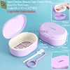 T01A Denture Braces Case Light Violet + White