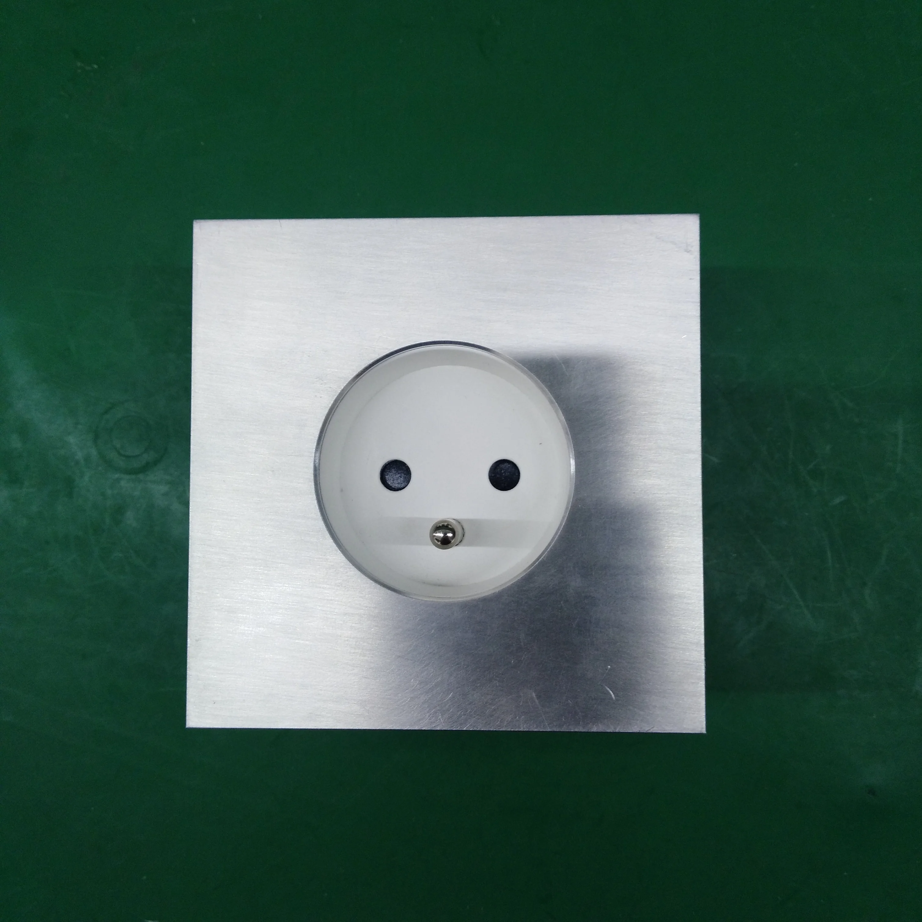 Double French or European Schuko Aluminum Wall Electrical Socket Power Outlets 16A Rated Current for Vimar or for Legrand Module
