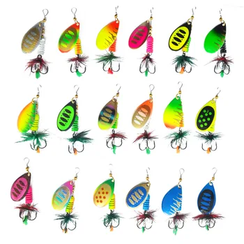 CHEERY Fishing Lures Kit Set Spinnerbait for Bass Trout Walleye Salmon Assorted Metal Hard Lures Inline Spinner Baits 10pcs Kit – Metal Jig – view 5