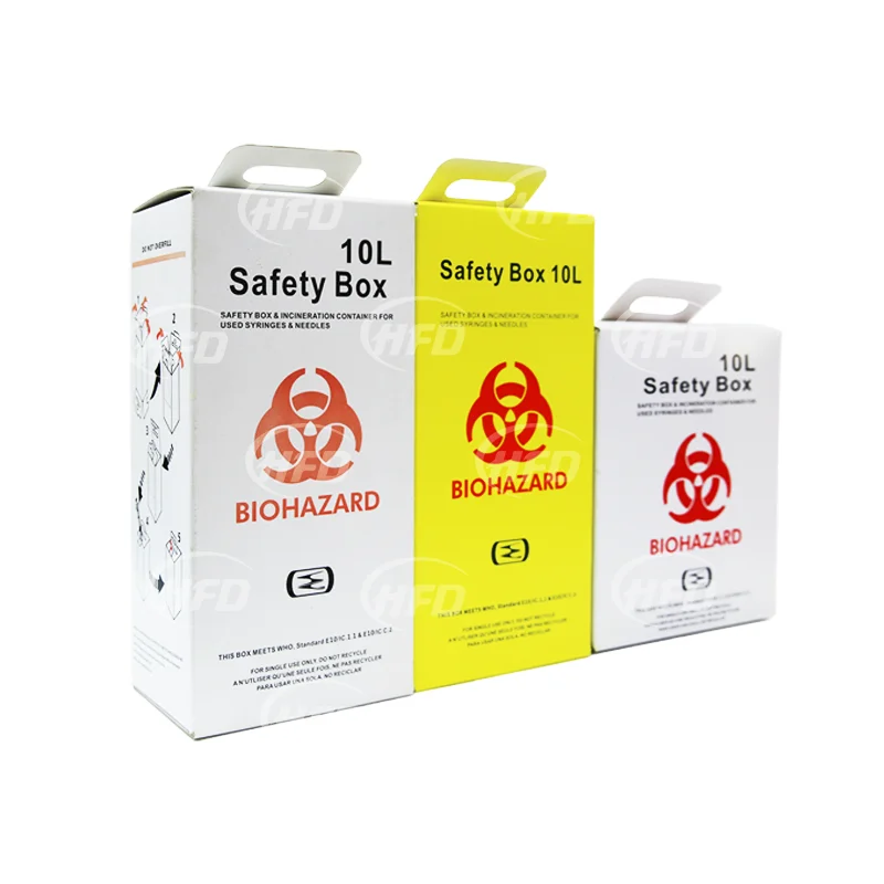 Medical 5L 10L Biohazard Safety Cardboard Box Sharp Container