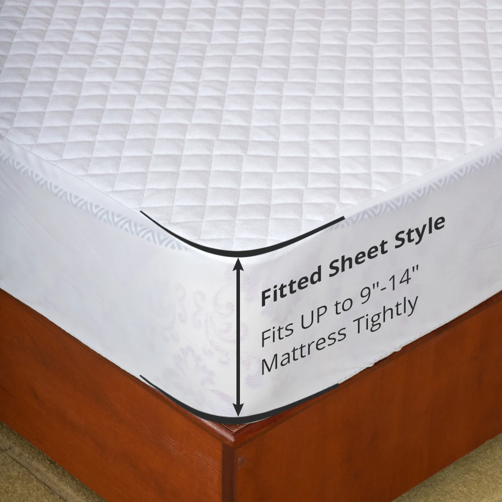 Протектор матраса стеганая махровая Водонепроницаемая простыня протектор Хлопковый чехол для