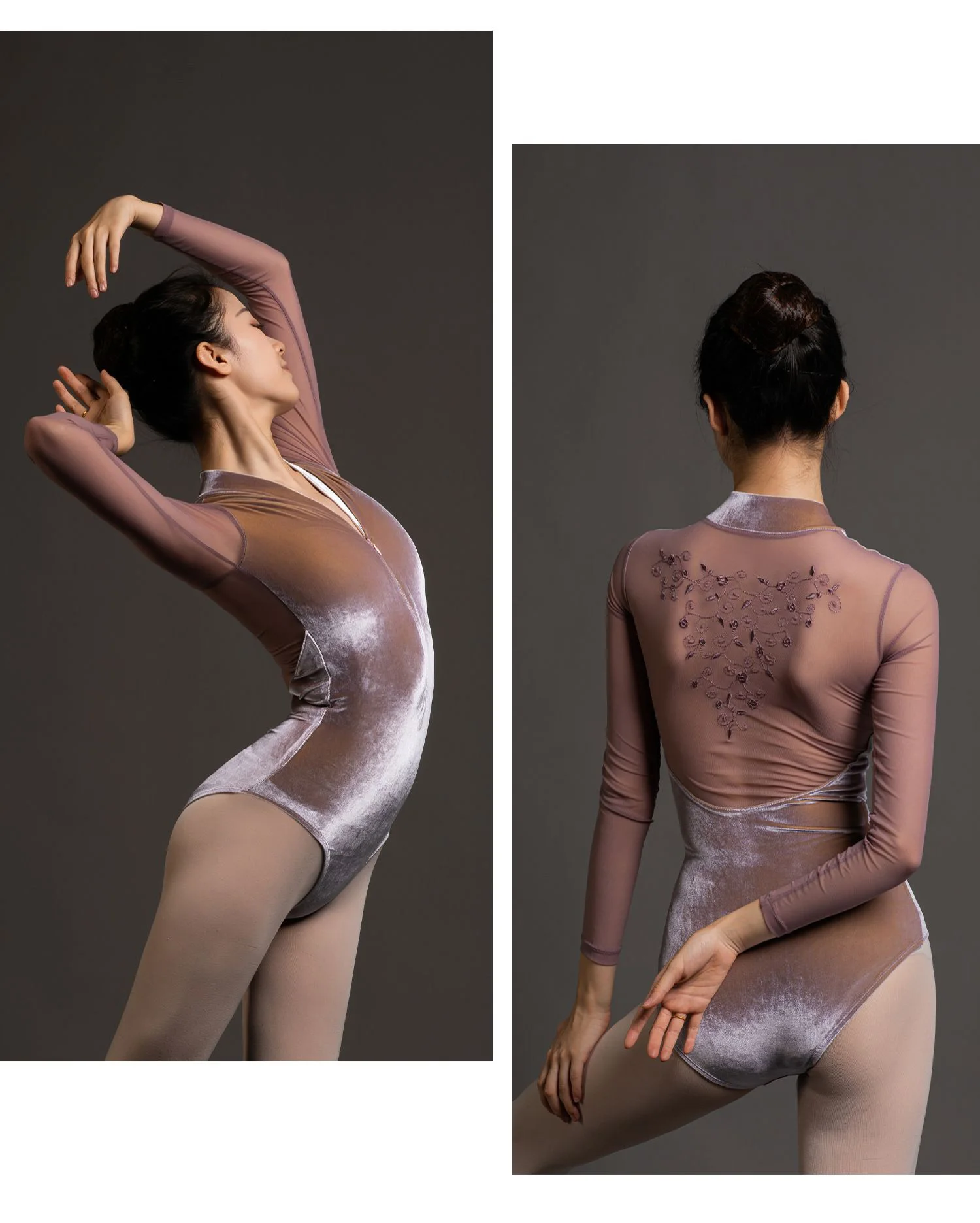 Pre-order Adult Short sleeves leotard with lace in Dark Green - (TM-13)