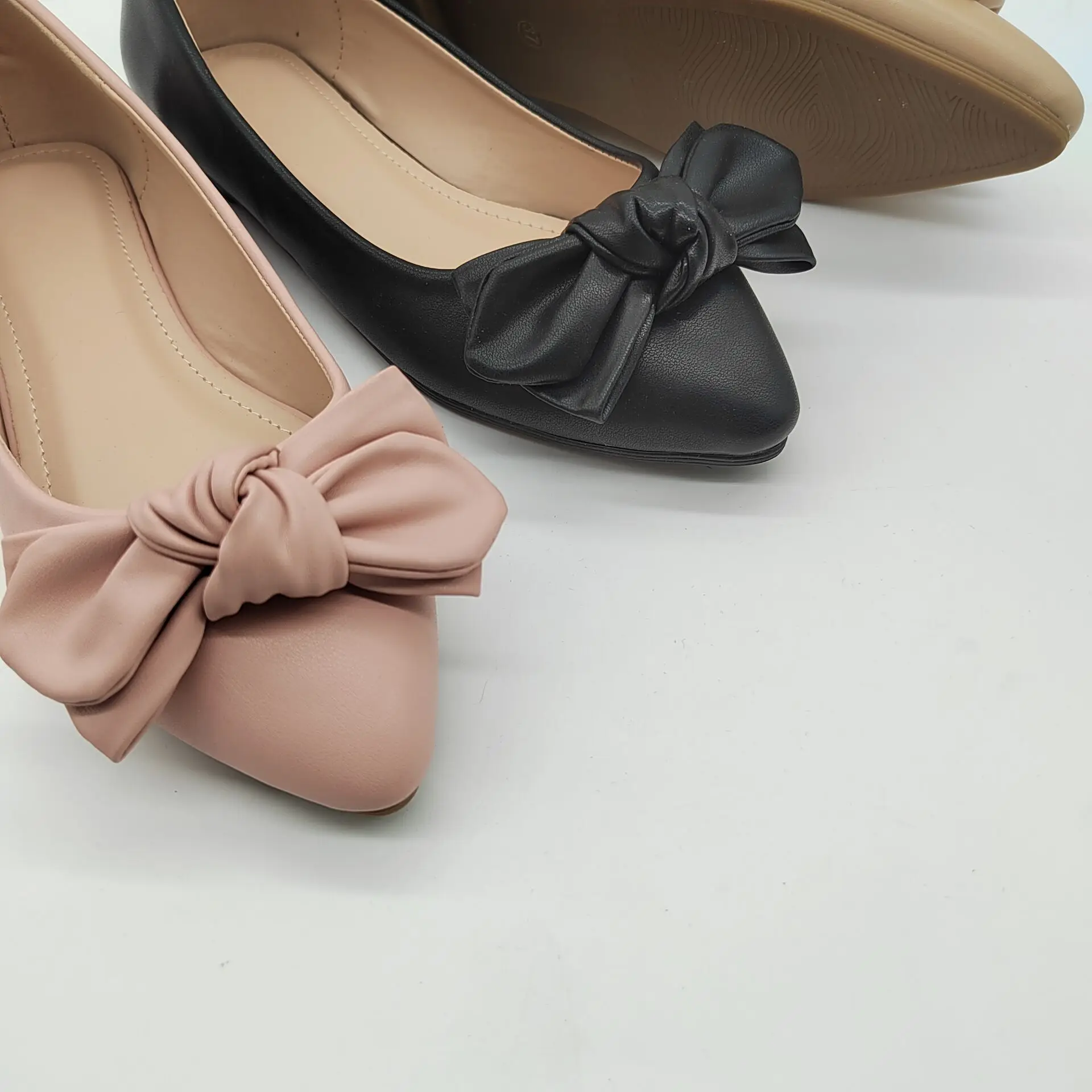 Wholesale Elegant Pump Shoes Ladies PU Leather Flats Comfortable with Bow  Shoes Girls