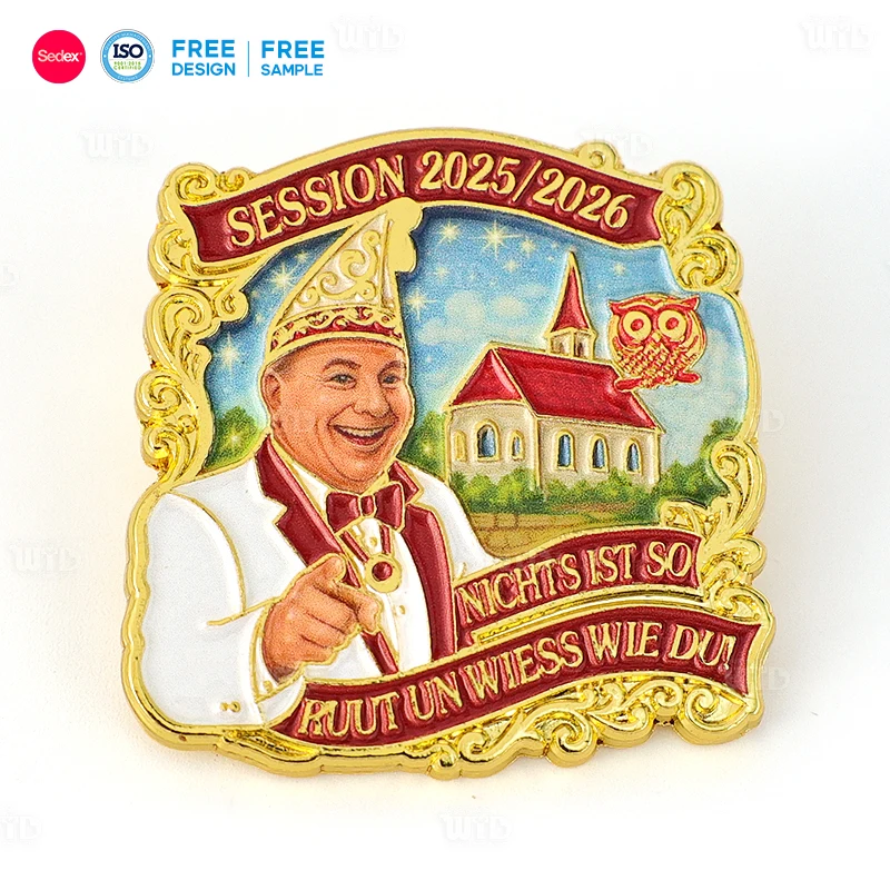 Wholesale Custom Soft Enamel Pin Brooch Badge Design Personalized Lapel Cartoon Pin Luxury Metal Gold Hat Clothing Pin