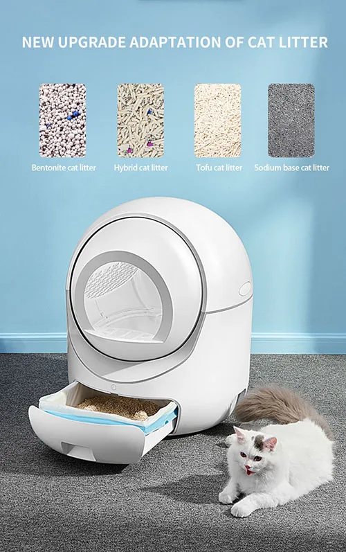 Extra Large Plastic Automat Smart Cat Litter Box Jumbo Self-cleaning ...