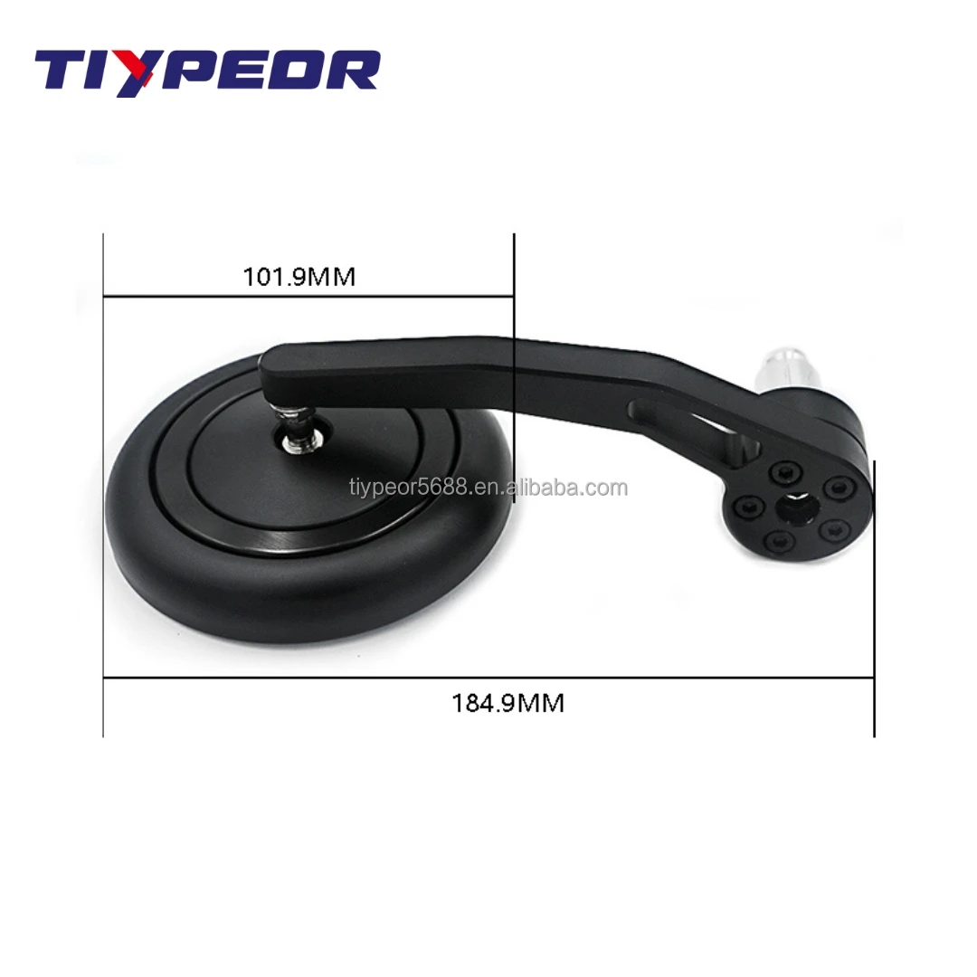 product tiypeor motorcycle vintage aluminium alloy modified motorcycle mirrors adjustable rotating side end bar rearview mirror-11