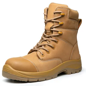 Top Layer Nubuck High-Top Work Boots for Winter Anti-Smash Anti-Puncture Wear-Resistant Safety Shoes for Kevlar Fiberglass Toe