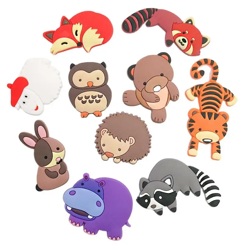 Cartoon Animal PVC Zoo Souvenirs Home Decor Magnetic Stickers Fridge Magnets Shape Style