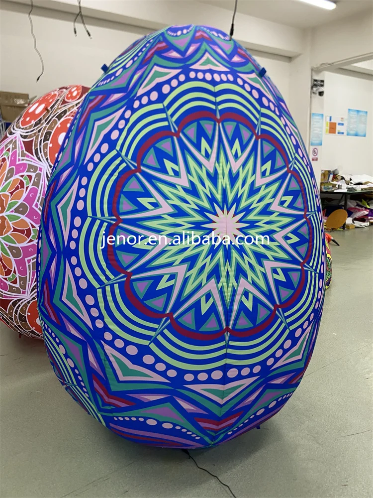 Colorful LED Lighted Inflatable Eggs Balloon for Easter Festival Holiday Advertising